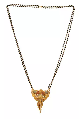 brass micron gold handmade meenakari work traditional mangalsutra