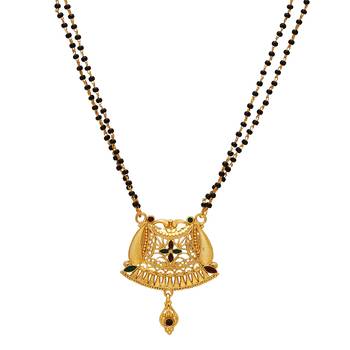 traditional brass gold plated handmade meenakari mangalsutra 1