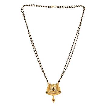 traditional brass gold plated handmade meenakari mangalsutra 2