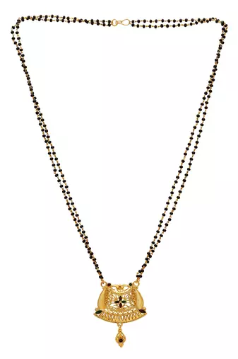 traditional brass gold plated handmade meenakari mangalsutra