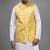yellow mirror embroidered kurta jacket set for men