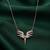 rose gold angel wings pendant necklace in 925 sterling silver | elegant crystal statement necklace for women