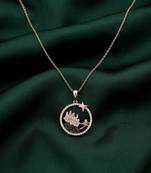 rose gold artistic star circle pendant necklace in 925 sterling silver | elegant designer statement necklace for women