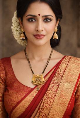 traditional brass gold plated handmade meenakari mangalsutra 4