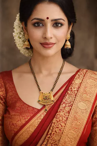 traditional brass gold plated handmade meenakari mangalsutra