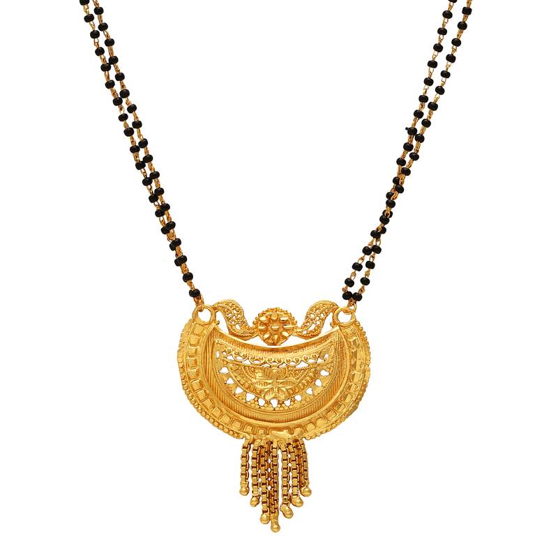 brass gold plated handmade tasselled bridal mangalsutra