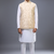 cream embroidered kurta jacket set for men