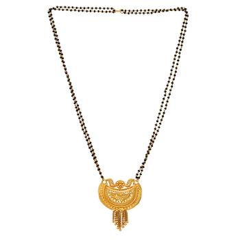 brass gold plated handmade tasselled bridal mangalsutra 2