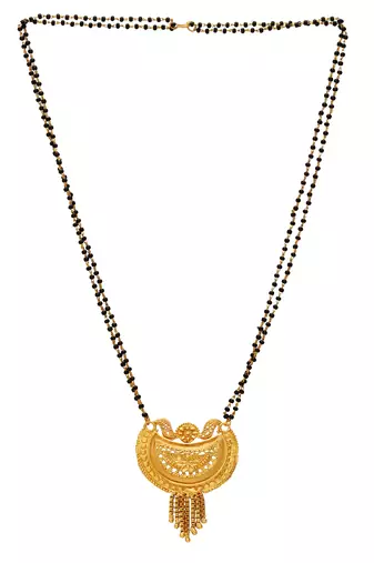 brass gold plated handmade tasselled bridal mangalsutra