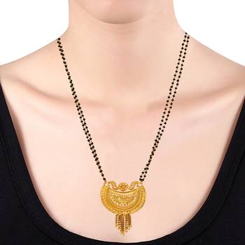 brass gold plated handmade tasselled bridal mangalsutra 3
