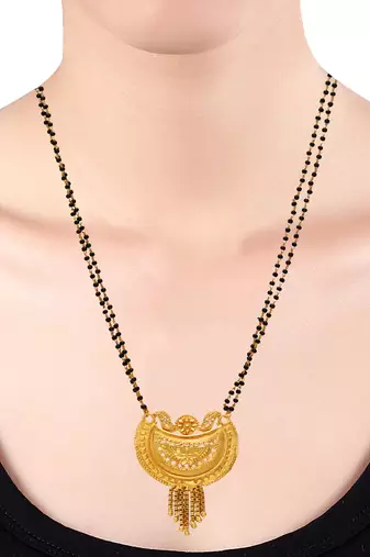 brass gold plated handmade tasselled bridal mangalsutra
