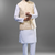 cream embroidered kurta jacket set for men