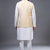 cream embroidered kurta jacket set for men