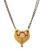 heart design brass gold plated meenakari mangalsutra