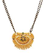stylish gold plated handmade meenakari mangalsutra