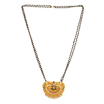 stylish gold plated handmade meenakari mangalsutra 2