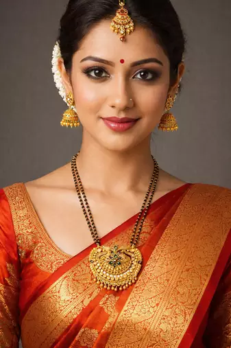 stylish gold plated handmade meenakari mangalsutra