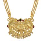 ethnic gold plated handmade meenakari design mangalsutra