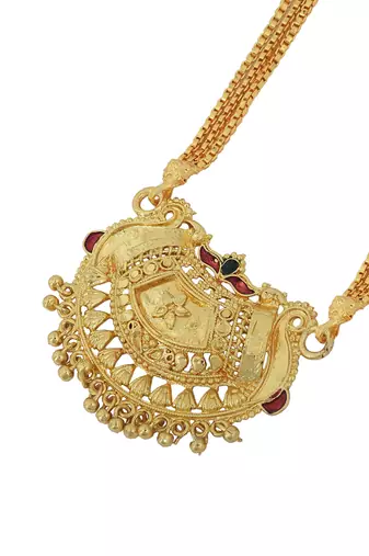 ethnic gold plated handmade meenakari design mangalsutra