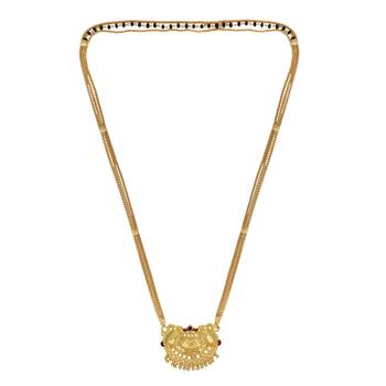 ethnic gold plated handmade meenakari design mangalsutra 3