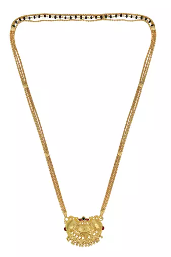 ethnic gold plated handmade meenakari design mangalsutra