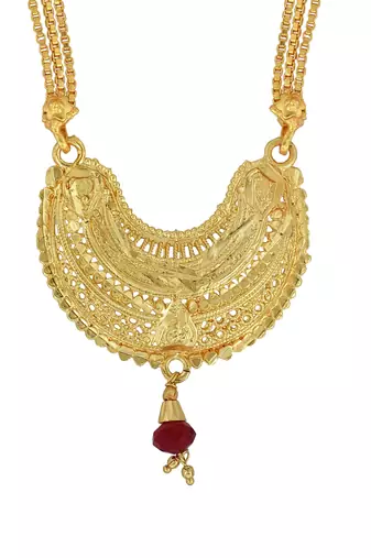 classic micron gold plated mangalsutra necklace