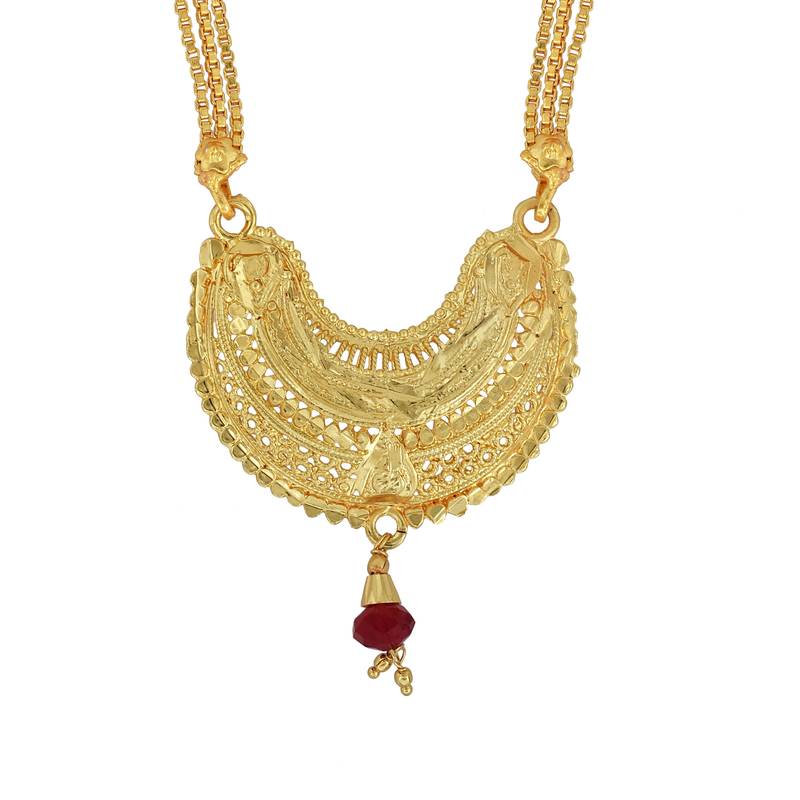 classic micron gold plated mangalsutra necklace