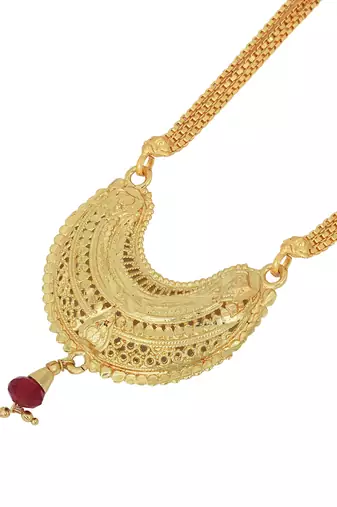 classic micron gold plated mangalsutra necklace