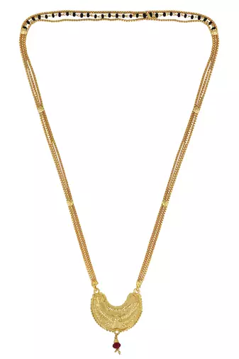 classic micron gold plated mangalsutra necklace