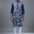 navy blue floral embroidered silk kurta pant set