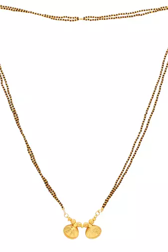 classic maharashtrian gold plated double wati mangalsutra