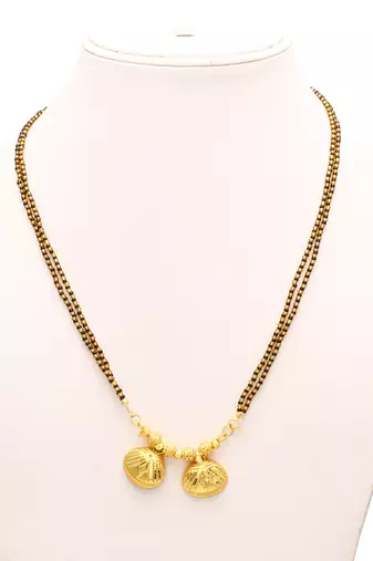 classic maharashtrian gold plated double wati mangalsutra