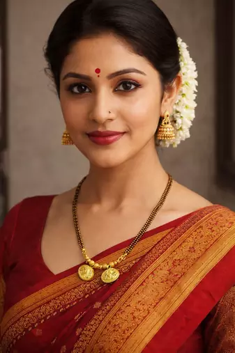 classic maharashtrian gold plated double wati mangalsutra