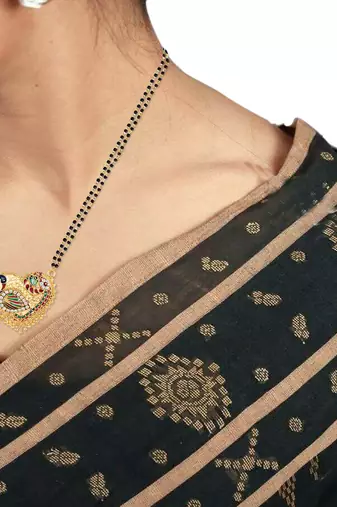traditional heart design brass gold plated meenakari mangalsutra