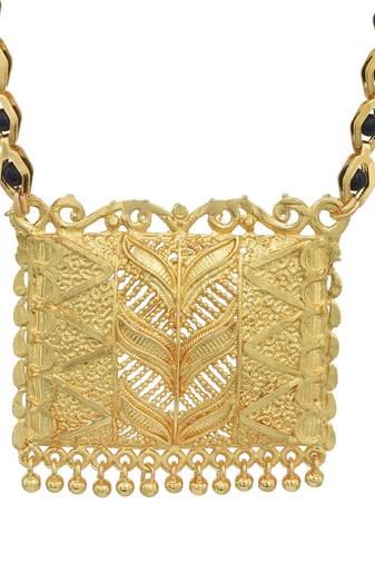 traditional bridal brass micron gold finish mangalsutra