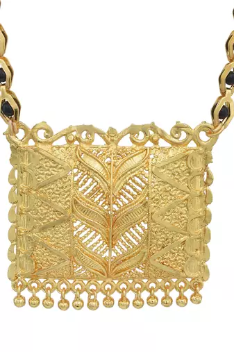 traditional bridal brass micron gold finish mangalsutra