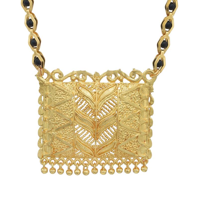 traditional bridal brass micron gold finish mangalsutra