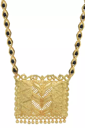 traditional bridal brass micron gold finish mangalsutra