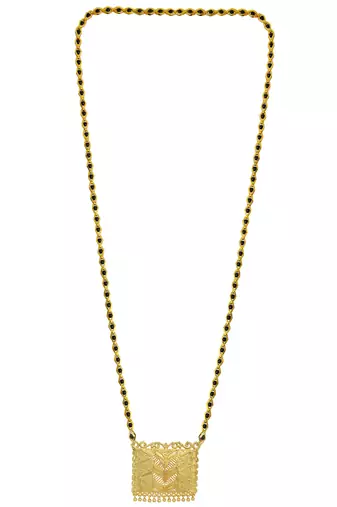 traditional bridal brass micron gold finish mangalsutra