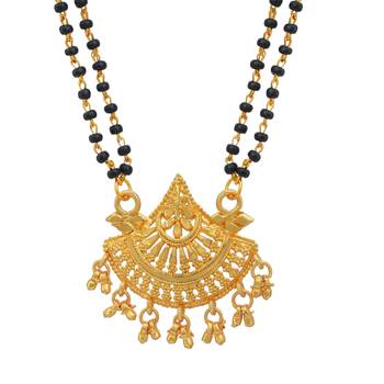 traditional brass micron gold finish handmade mangalsutra 2