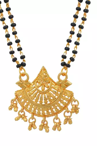 traditional brass micron gold finish handmade mangalsutra