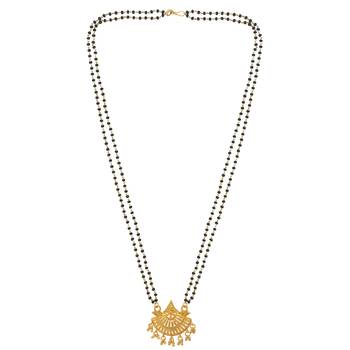 traditional brass micron gold finish handmade mangalsutra 3