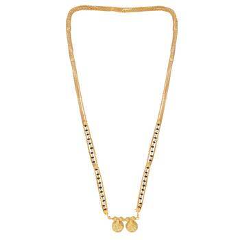 ethnic brass gold plated handmade carving design mangalsutra 3