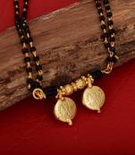 brass micron gold plated double lakshmi coin mangalsutra