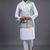 pista green embroidered silk nehru jacket kurta set