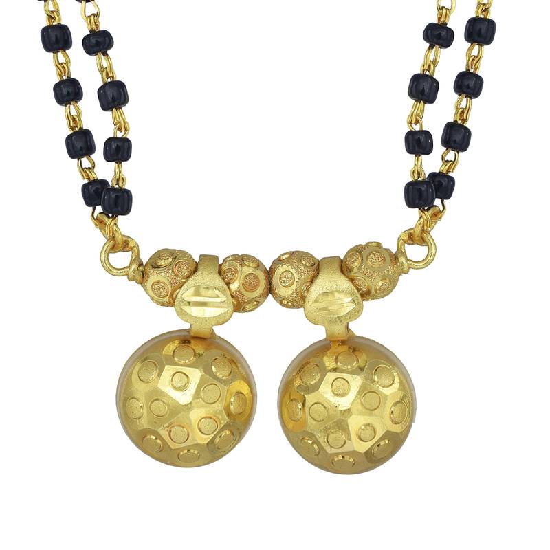 brass gold plated handmade double wati carving traditional mangalsutra