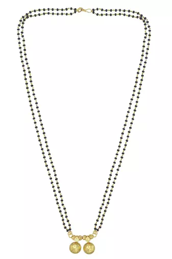 brass gold plated handmade double wati carving traditional mangalsutra