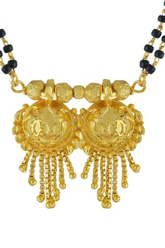 traditional double wati gold plated tassel mangalsutra