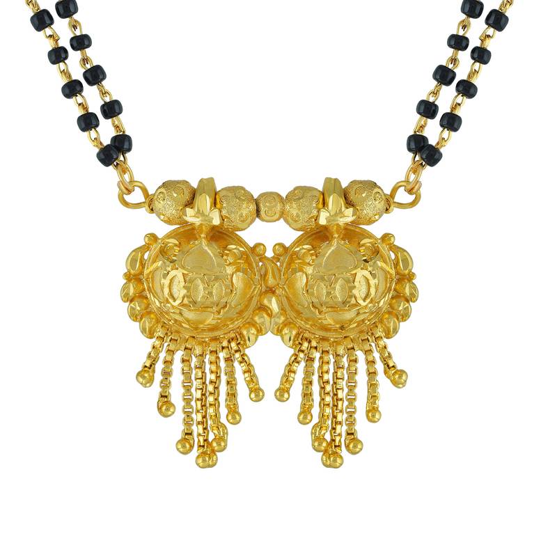 traditional double wati gold plated tassel mangalsutra