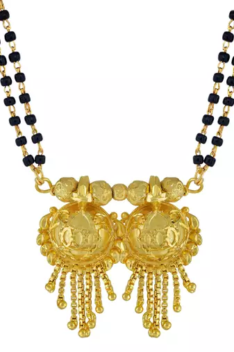 traditional double wati gold plated tassel mangalsutra